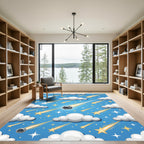 Celestial Meteor Shower Clouds Swirls Rug