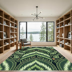 Emerald Paisley Floral Arch Rug