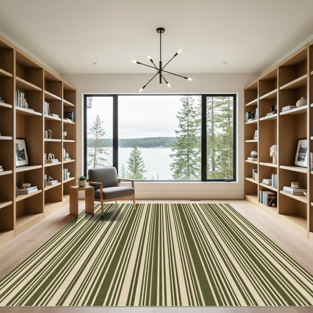 Earthy Cream Vertical Stripes Rug