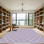 Lavender Geometric Intersecting Diamond Rug