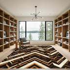 Modern Chevron Earth Tone Geometric Rug