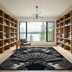 Dark Butterfly Fan Assemblage Rug