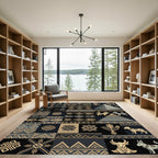 Ancient Egyptian Geometric Chain Creatures Rug