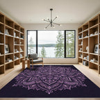 Intricate Amethyst Floral Mandala Bloom Rug