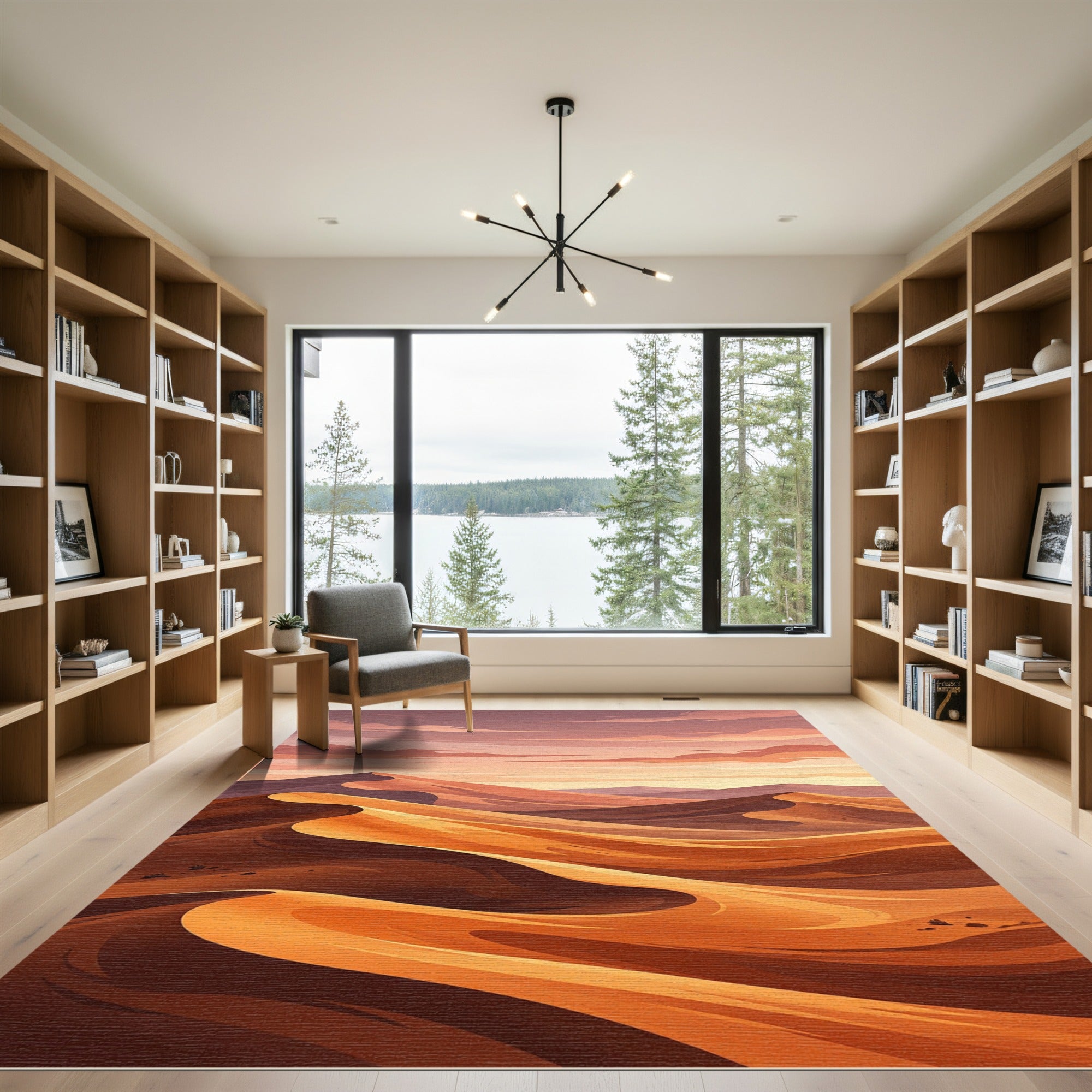 Desert Dunes Sunset Landscape Rug