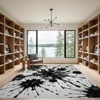 Black Ink Splatter Explosion Rug