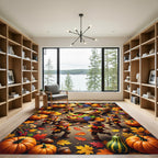 Cheerful Harvest Children Pumpkin Autumn Foliage Rug