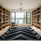 Metallic Silver Minimalist Chevron Accent Rug