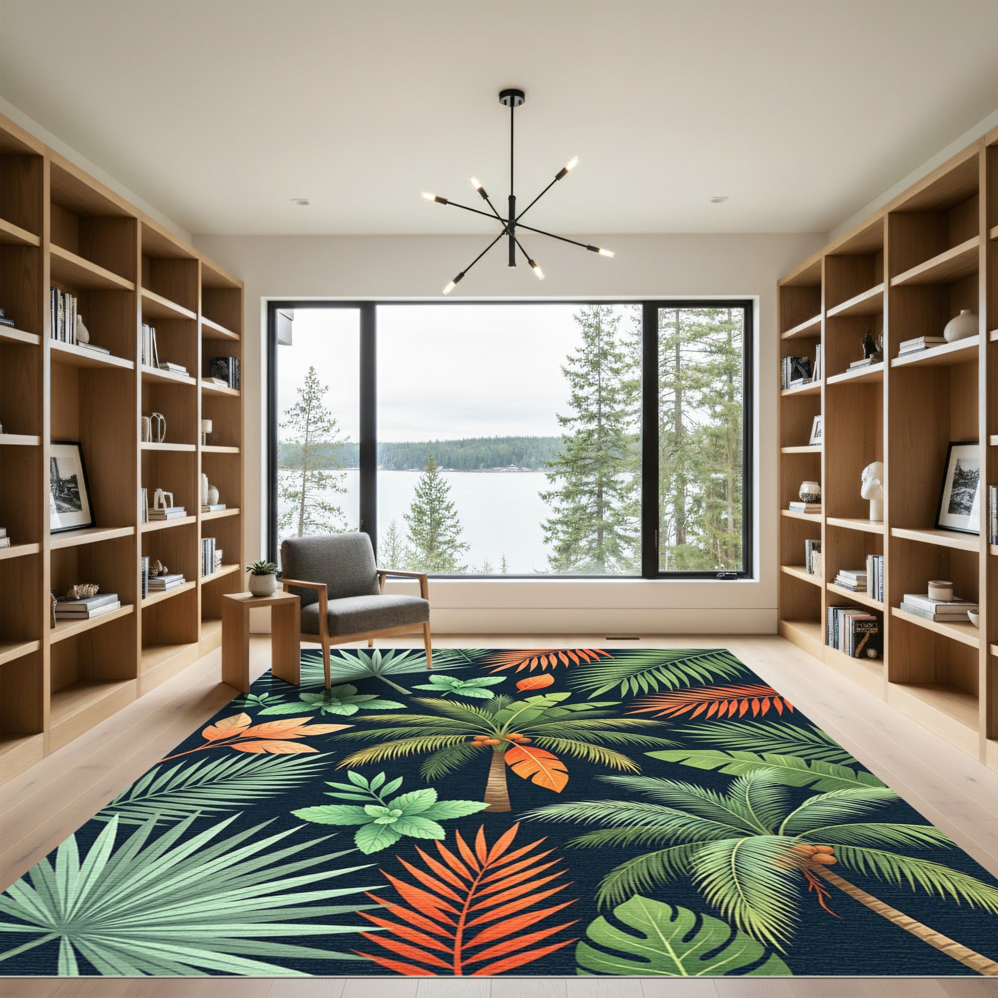 Vibrant Tropical Palm Leaf Collection Rug