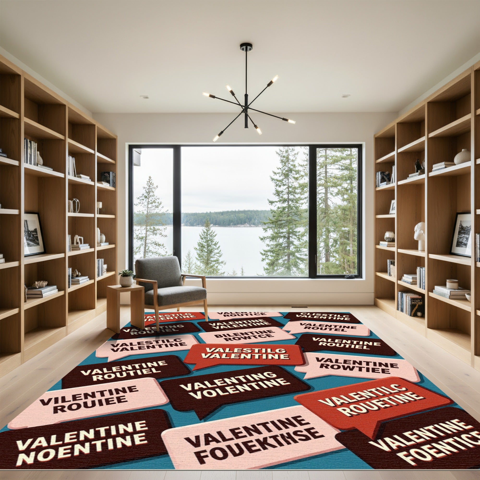 Valentine Red Speech Bubbles Rug