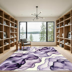 Ethereal Violet Ink Liquid Wave Rug