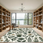Sage Green Meadow Wildflower Botanical Rug