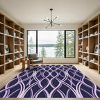 Sophisticated Plum Curved Interlaced Lattice Rug