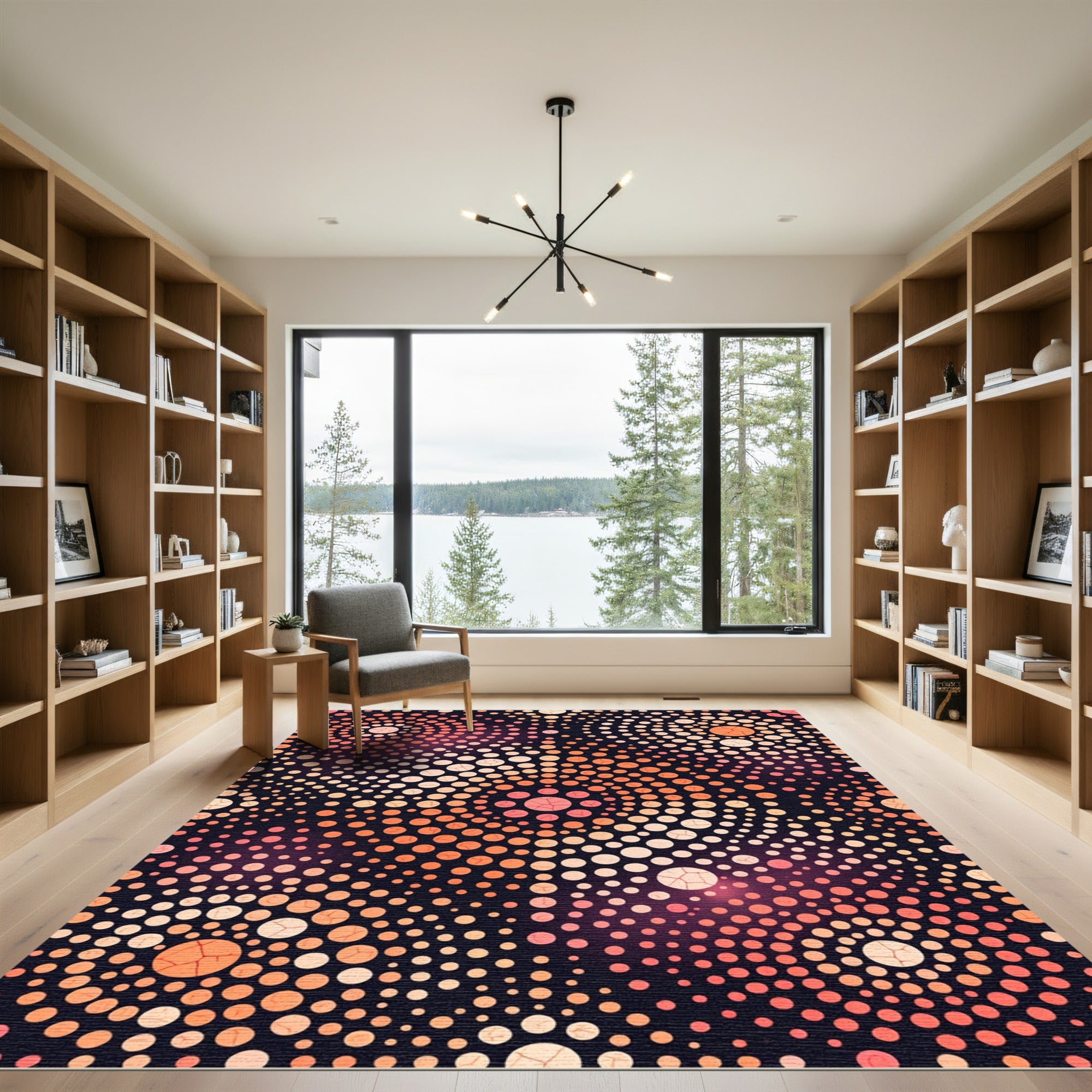 Warm Orange Dot Gradient Array Rug