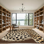 Golden Cheetah Spoke Dot Rug