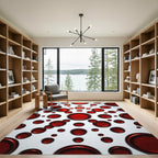 Bold Red Interlocking Circles Rug