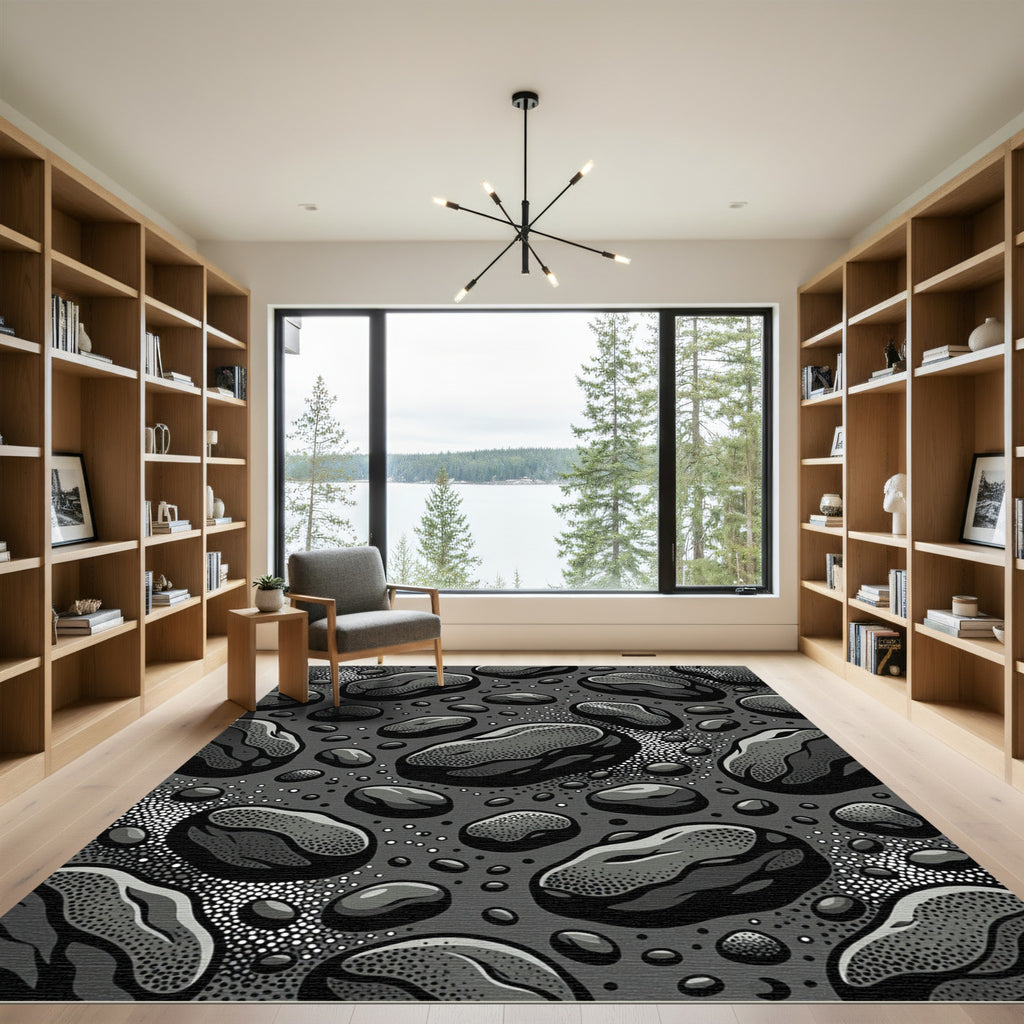 Monochromatic Organic Pebble Texture Rug