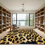 Bold Gold Leopard Animal Spot Rug