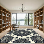 Mysterious Black Cat Mandala Medallion Surface Rug
