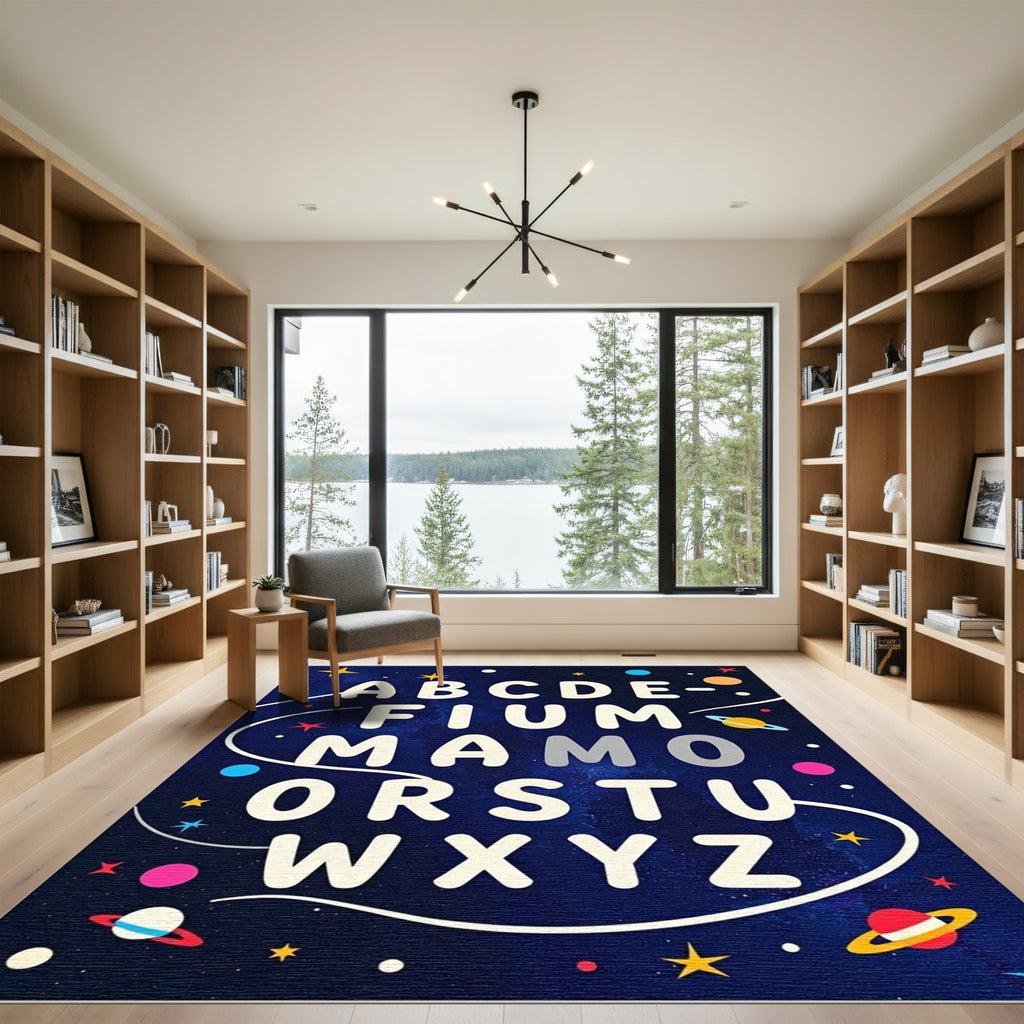 Cosmic Alphabet Galaxy Stars Rug