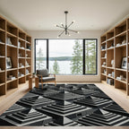 Monochromatic Stone Pyramid Arrangement Rug