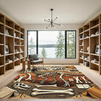 Paleontological Fossil Expedition Earth Tones Rug