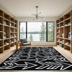 Monochrome Geometric Arrow Graphic Rug
