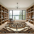 Tribal Earthy Compass Navigation Compass Rug
