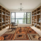 Terracotta Arched Shadow Geometric Tile Rug