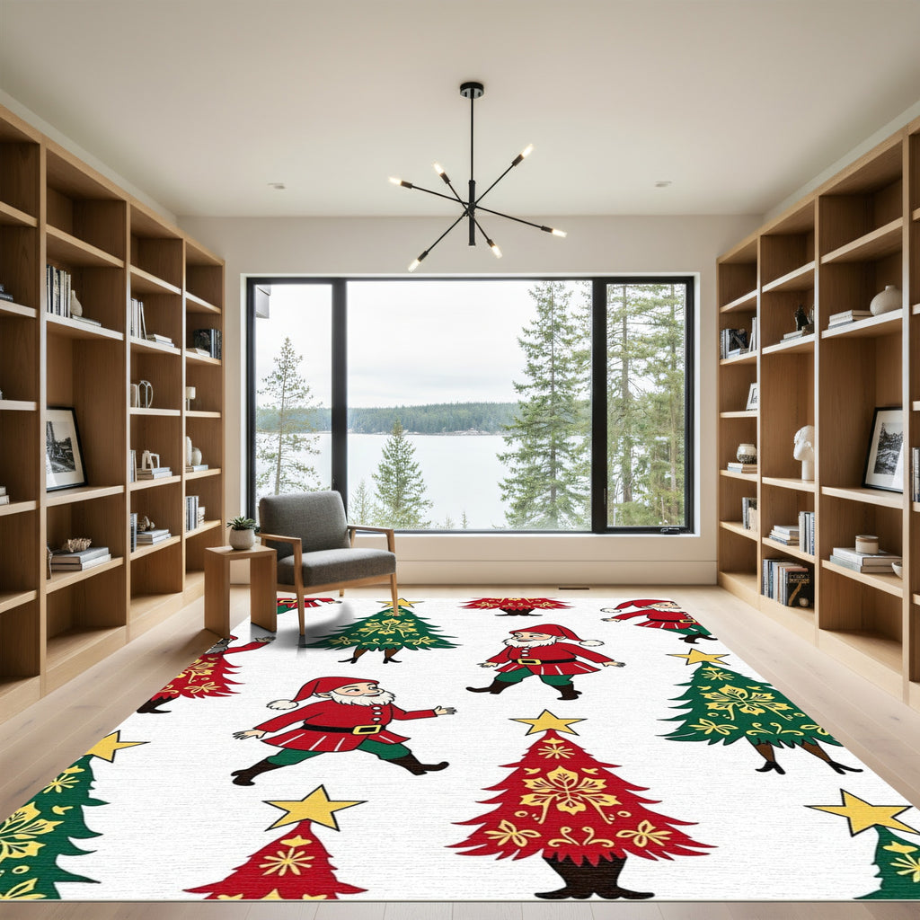 Jolly Gnomes And Festive Trees Rug