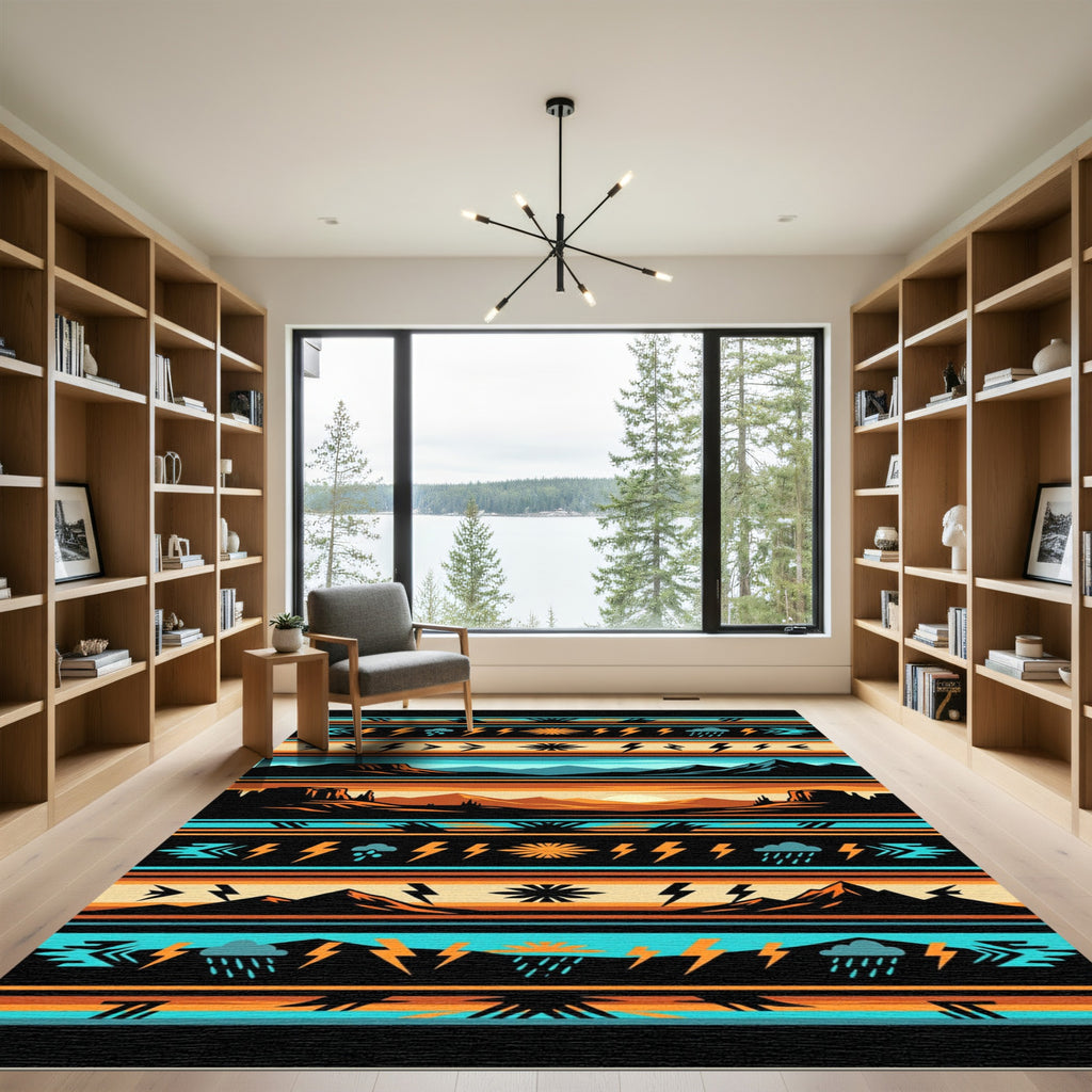 Southwest Desert Landscape Lightning Rug