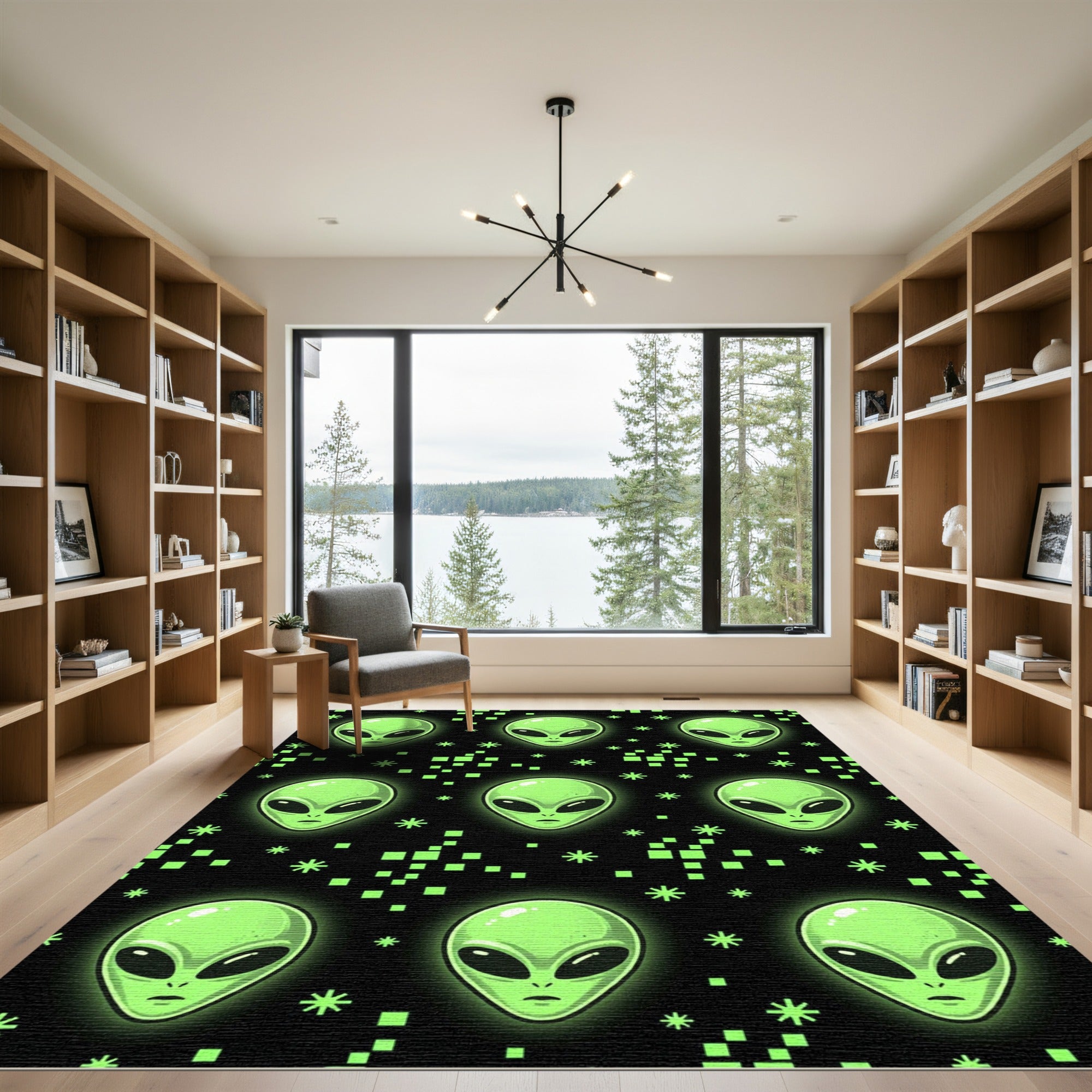 Glow in the Dark Alien Galaxy Rug
