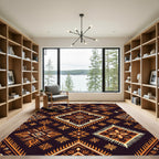 Earthy Amber Geometric Tribal Diamond Rug