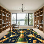 Festive Champagne Celebration Gold Pop Rug