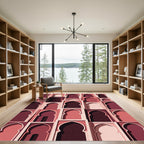 Rose Pink Arabesque Arch Pattern Rug