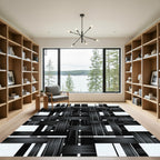 Monochromatic Woven Texture Grid Rug