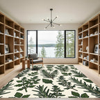 Botanical Fresh Green Herb Garden Rug