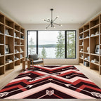 Geometric Red Arrow Chevron Abstract Rug