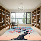 Elegant Pink Cherry Blossom Tree Rug
