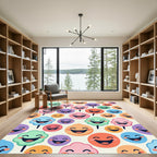 Cheerful Pastel Candy Emoji Seamless Art Rug