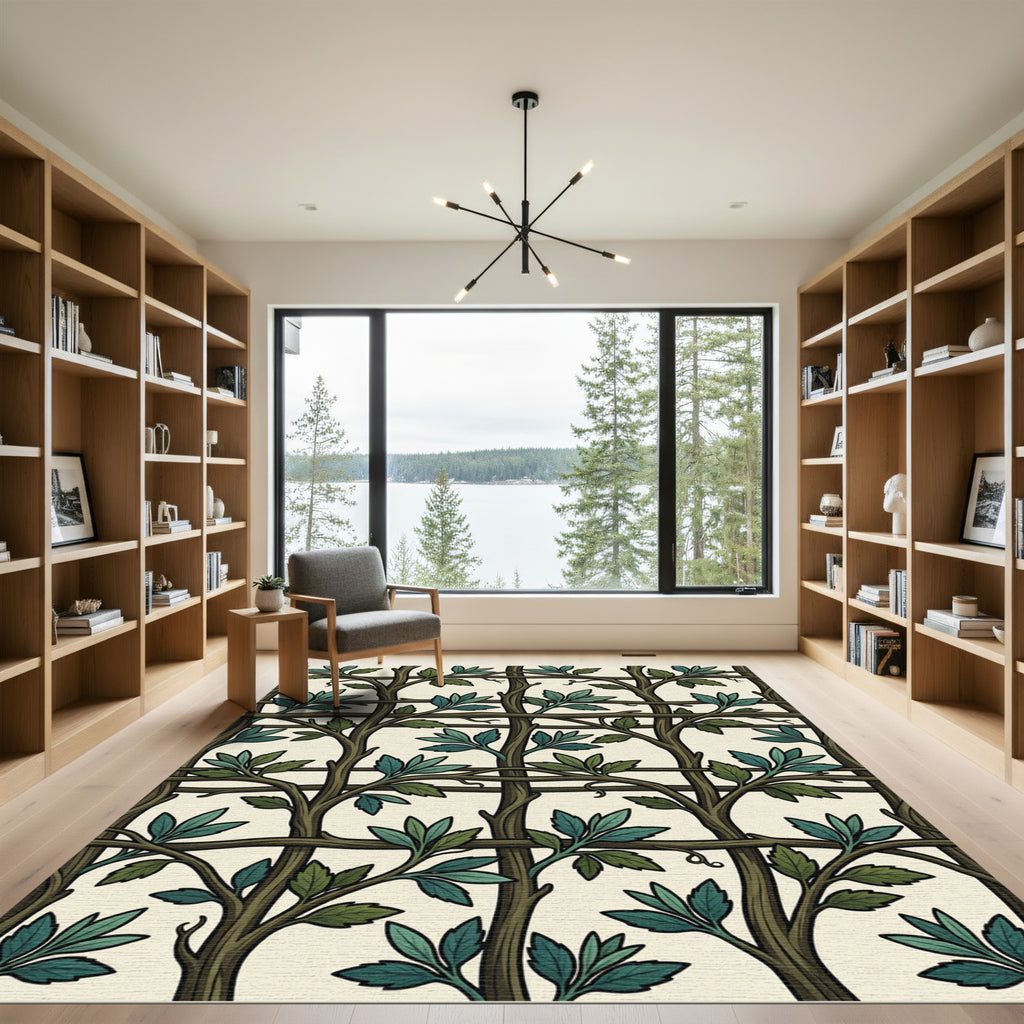 Woven Forest Vine Cream Botanical Rug