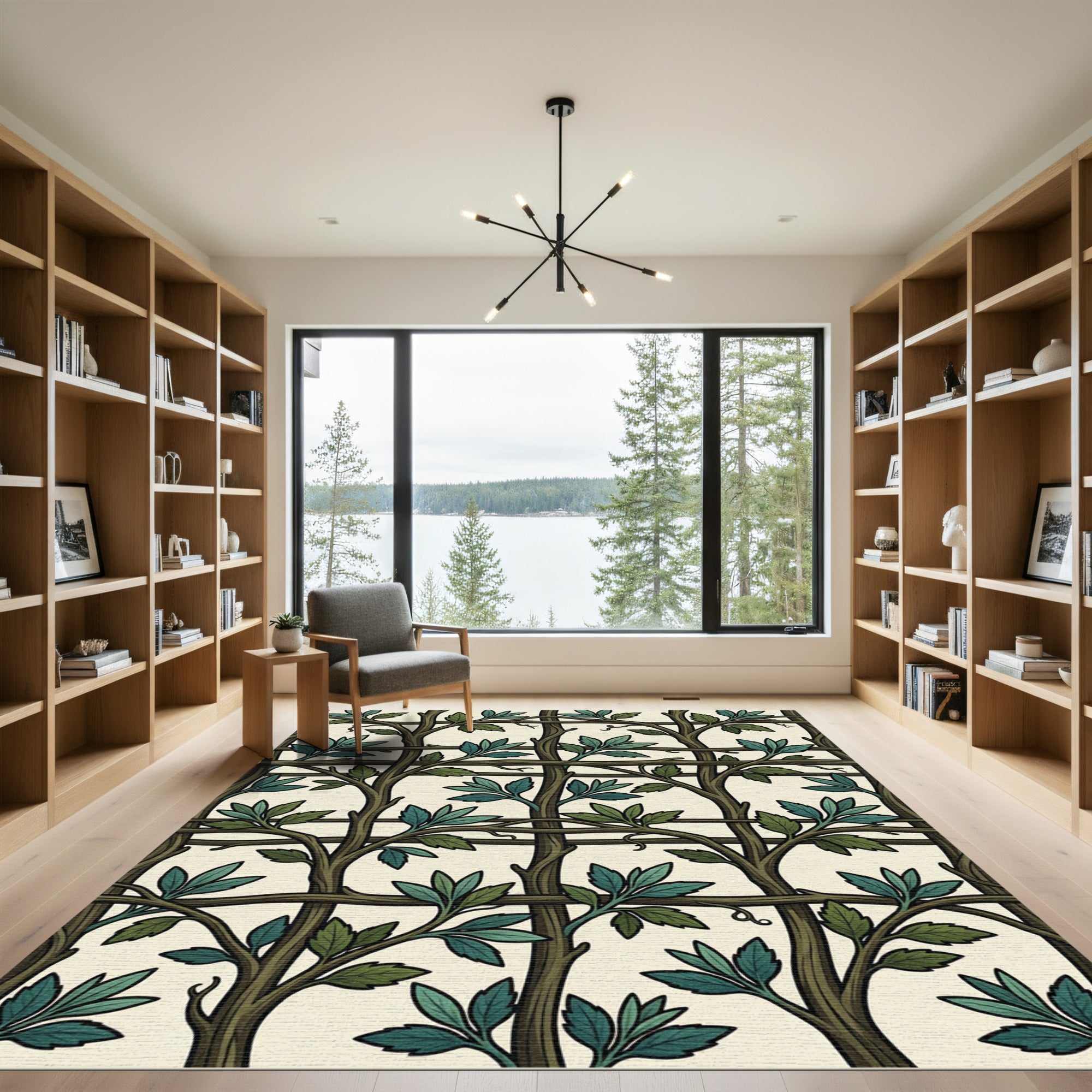 Woven Forest Vine Cream Botanical Rug