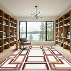 Terracotta Muted Rectangular Layered Composition Rug