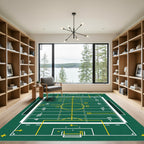 Green Athletic Field Grid Graphic Rug
