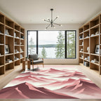 Minimalist Dusty Rose Mountain Landscape Rug