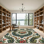 Vibrant Golden Rose Acanthus Scroll Rug