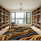Bold Tiger Stripe Swirl Rug