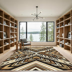 Earthy Geometric Chevron Arrow Rug