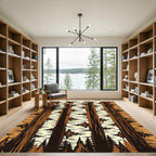Earthy Birch Forest Silhouette Woodland Rug
