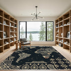 Global Patchwork Map Paisley Accents Rug